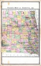 Dakota, United States 1885 Atlas of Central and Midwestern States
